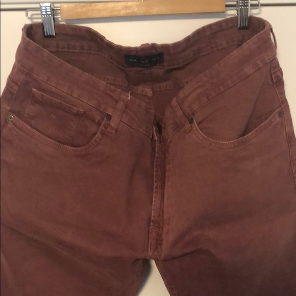 Zara Skinny Fit Cropped Jeans-washed maroon colour - Picture 2 of 4